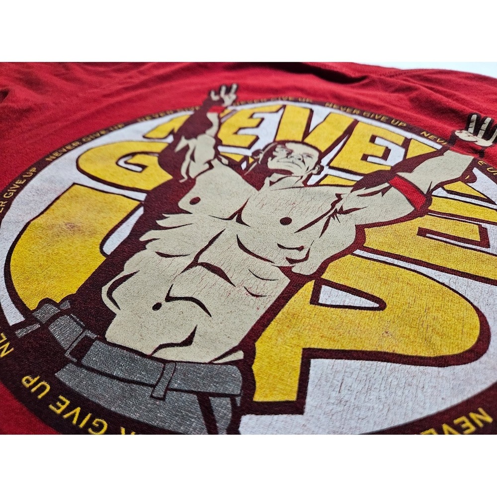 WWE John Cena You Can't See Me T-Shirt Men Size S Red Cotton 2010s Used - Picture 8 of 12
